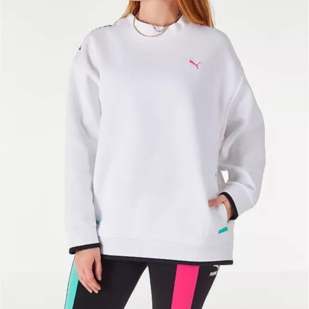Puma White Mesh Sweatshirt